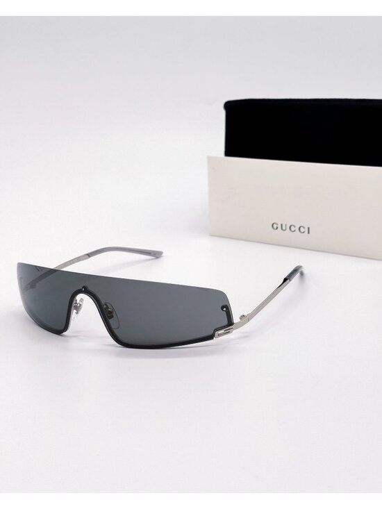 NEW GUCCI SUNGLASSES GG1561S 001 SILVER SHIELD UNISEX GUCCI EYEWEAR main image 14